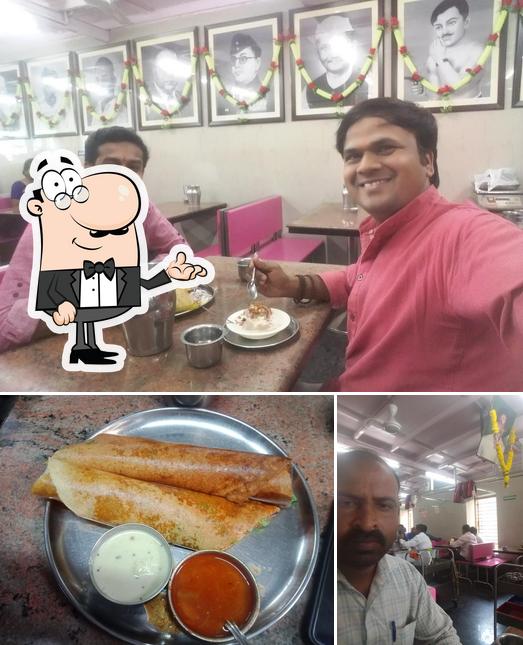 The restaurant's interior and food