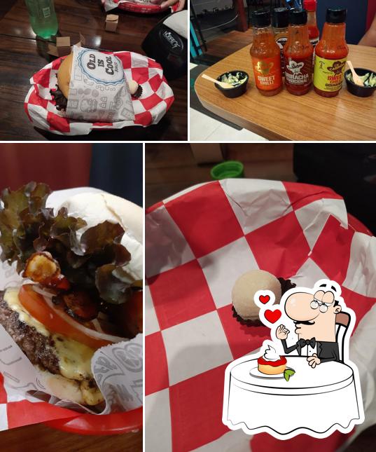 Old Is Cool Burger oferece uma gama de pratos doces