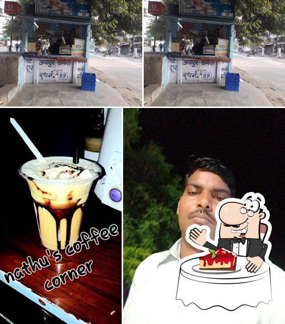 Nathu's coffee corner (Saras Both) serves a selection of desserts
