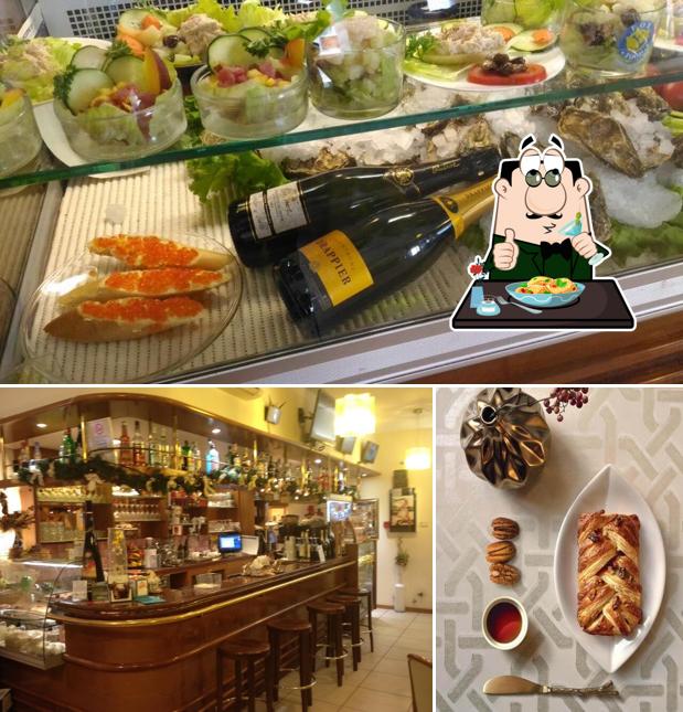 Guarda la foto che presenta la cibo e vino di dolce vita cafe