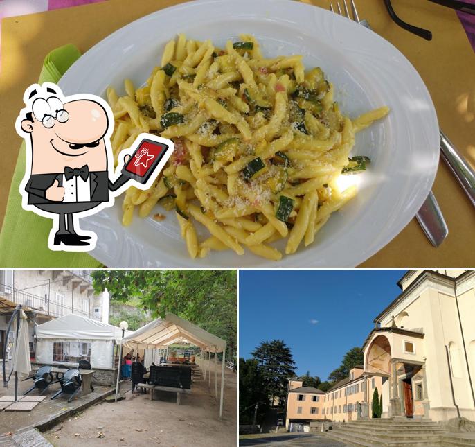 Questa è la foto che presenta la esterno e cibo di Trattoria Sacro Monte - nuova gestione