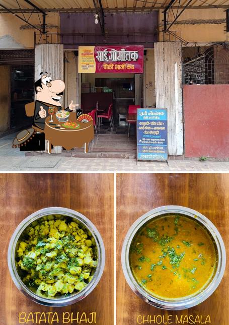 Take a look at the photo showing food and interior at Sai Gomantak poli bhaji kendra