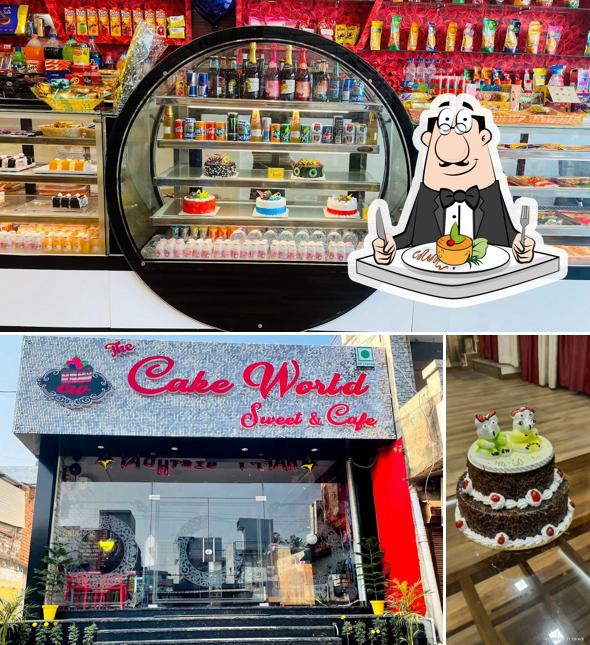 Cake world cafe and sweets is distinguished by food and exterior