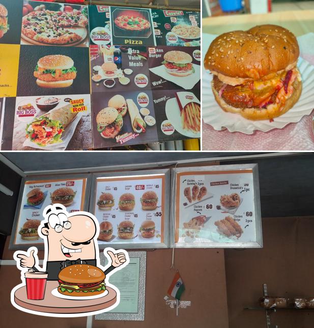 Get a burger at Big Boss Snacks Corner