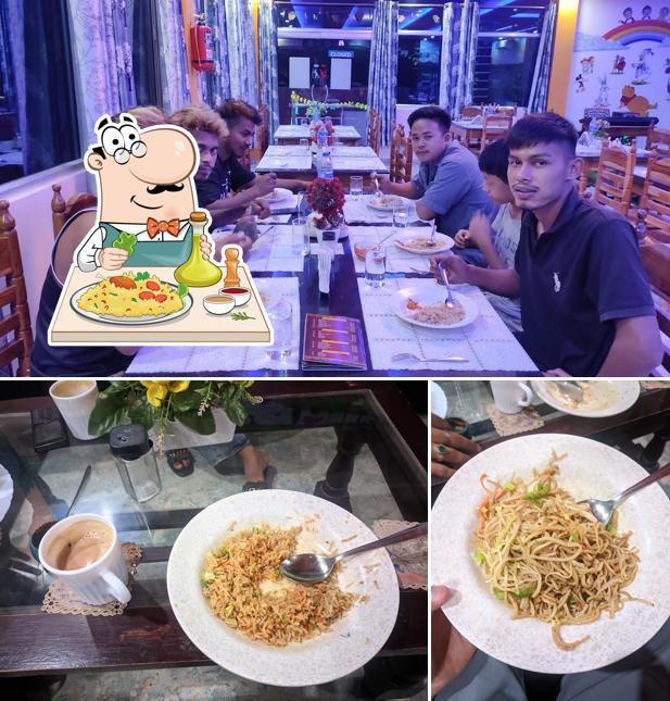 Among different things one can find food and interior at Hotel Abhinaksh Fooding & Lodging