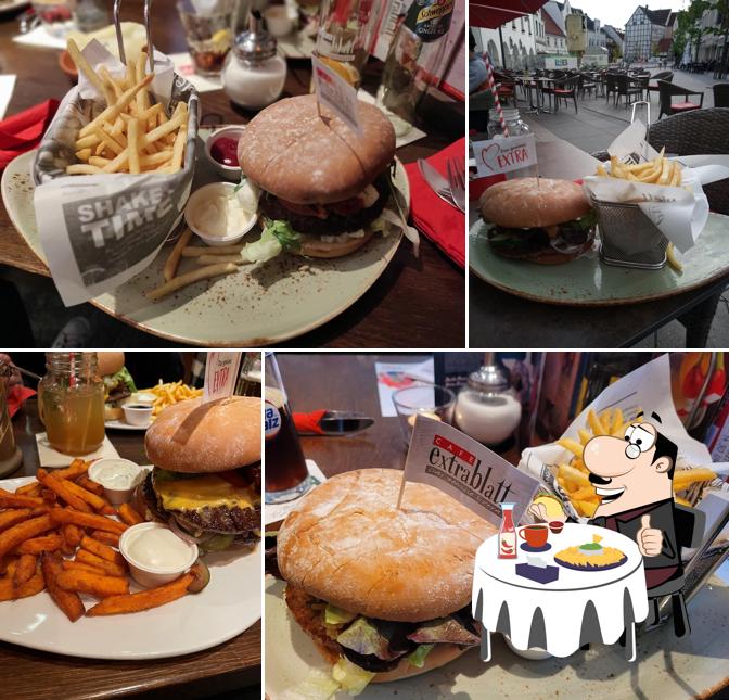 Commandez un hamburger à Cafe Extrablatt Beckum