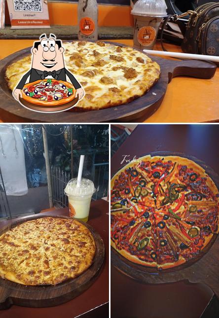 Get pizza at Cheezy Freezy