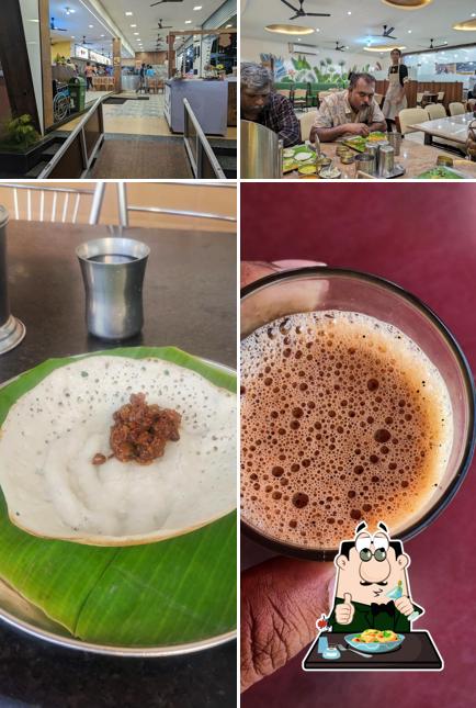 This is the picture showing food and interior at Authoor Mani Hotel