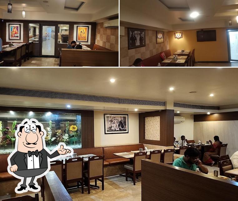 Take a seat at one of the tables at Cross Roads