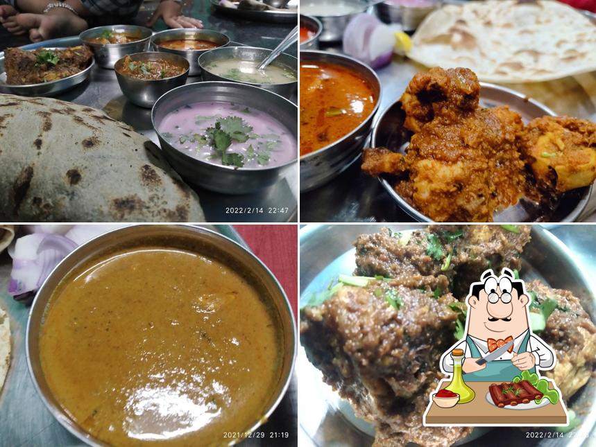 Hotel Swad Kolhapuri serves meat meals