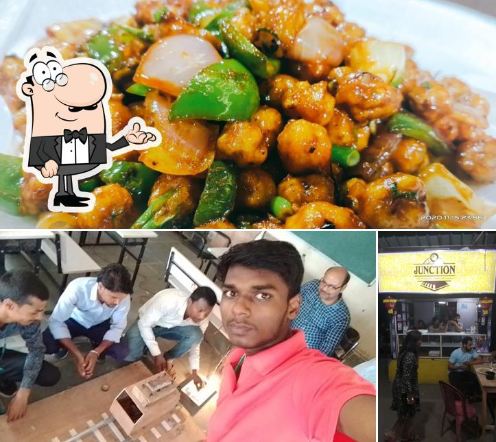 Take a look at the picture displaying interior and food at Junction