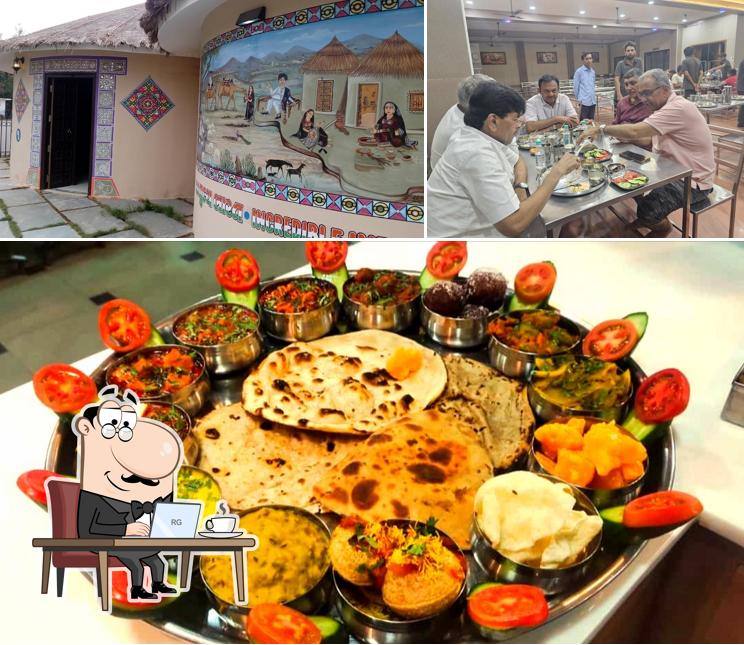 The image of interior and food at Yaksh Bhojnalaya