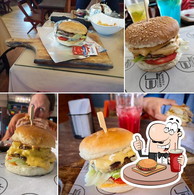 Order a burger at Brews and Burgers Bistro