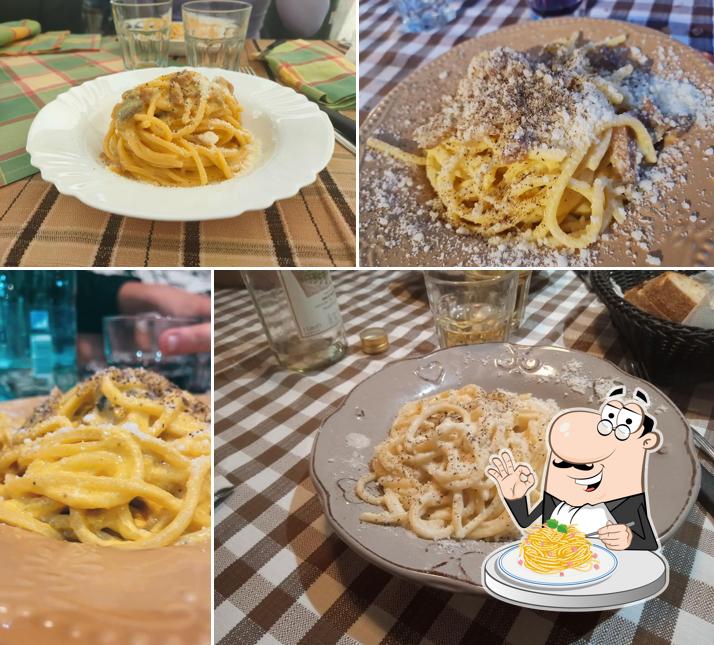 Spaghetti alla carbonara al Fraschetta Antico Grottino