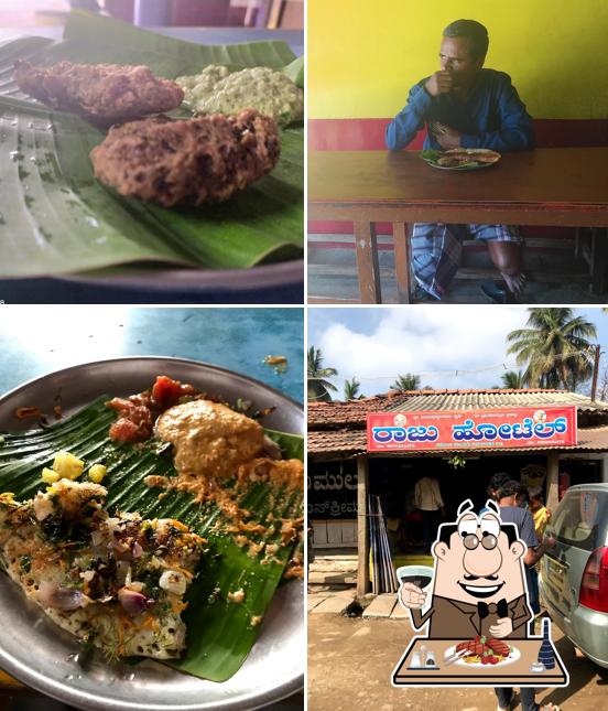 Order meat meals at Raju Hotel