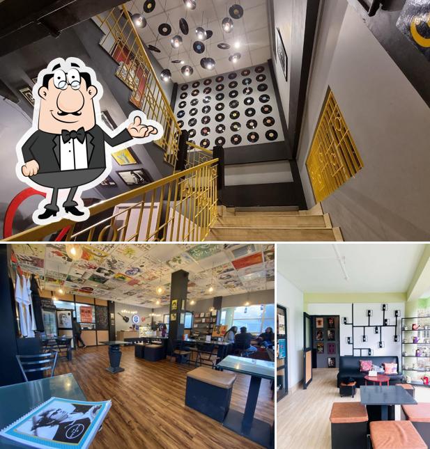 Take a seat at one of the tables at Dylan's Café