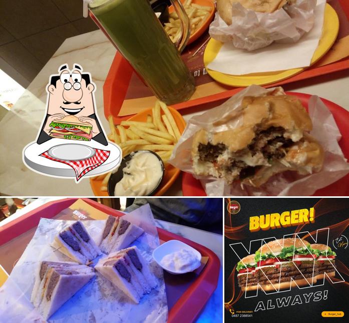 Club sandwich at Burger Hub