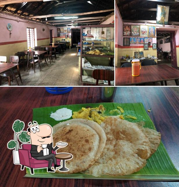 The picture of interior and food at Jayashree Hotel
