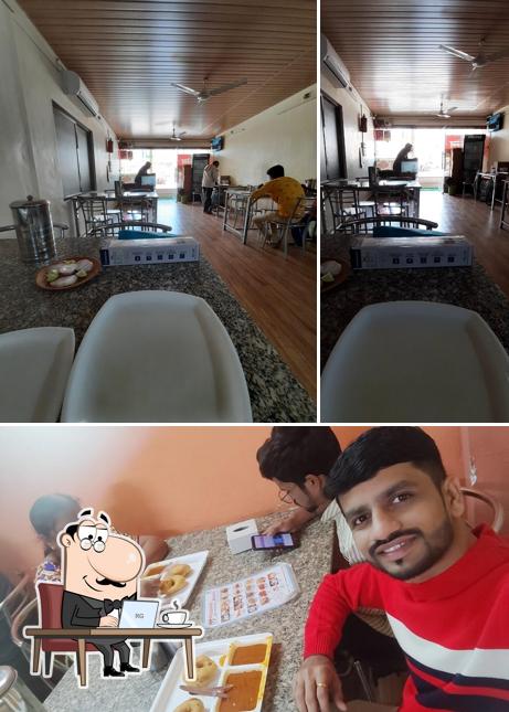 The image of interior and food at Prasana Hotel