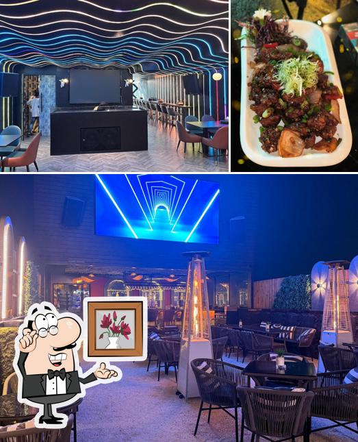 The image of interior and food at Amrit foods and kitchen