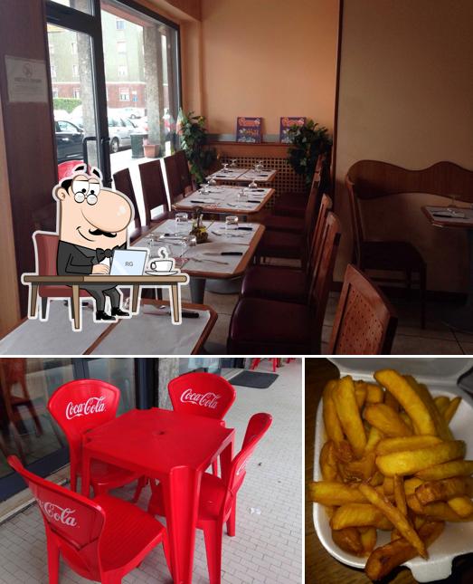 La interni e cibo del ristorante