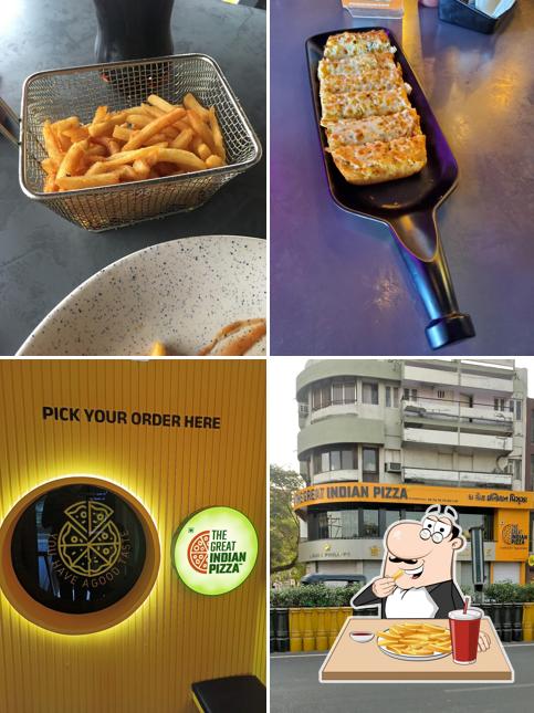 French fries at The Great Indian Pizza