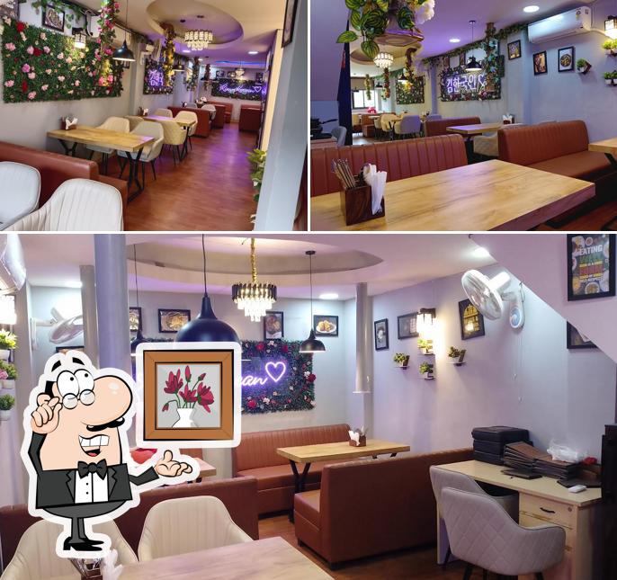 Take a seat at one of the tables at Kim korean