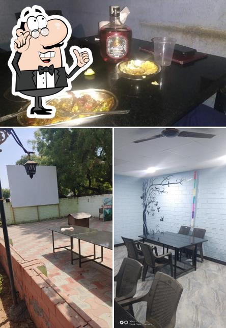 This is the picture displaying interior and food at Dolphin Family Restaurant