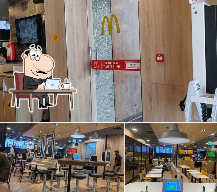 Take a seat at one of the tables at McDonald's