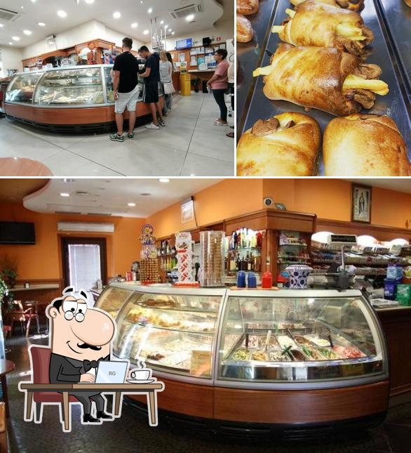 Questa è la immagine che presenta la interni e cibo di Bar Pasticceria Stazione Li Calzi