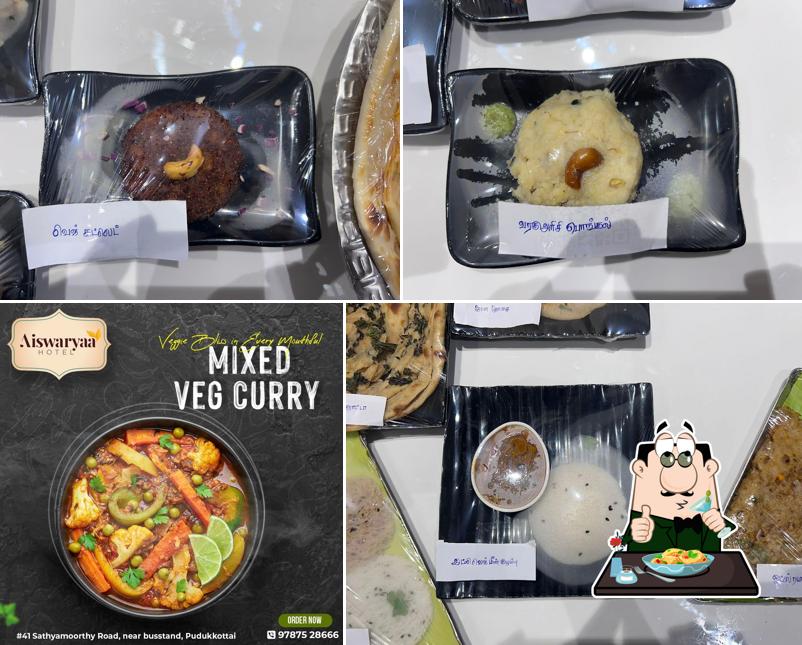 Food at Aiswaryaa Hotel