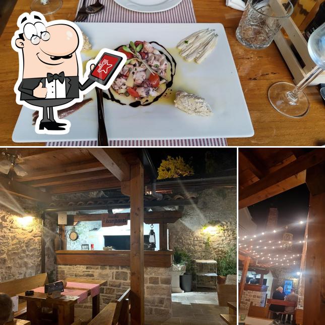 Questa è la immagine che raffigura la esterno e cibo di Konoba Kampanel