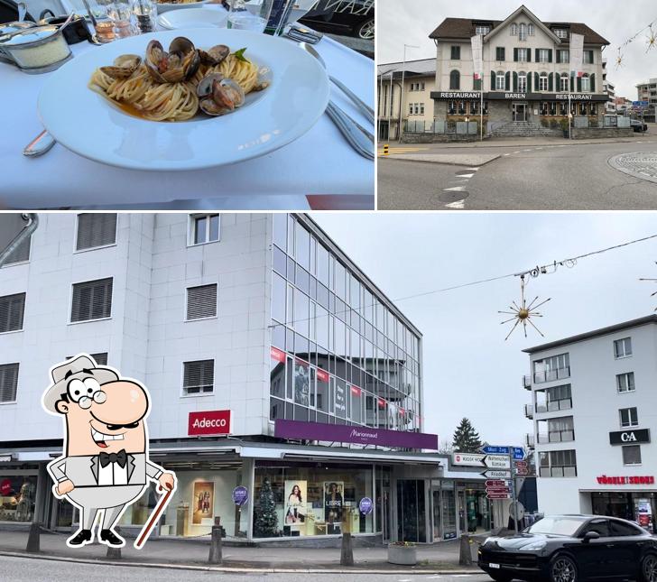 La immagine di esterno e cibo da Restaurant Bären