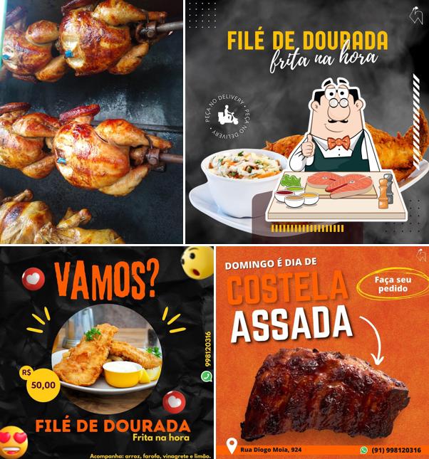 Peixe e fritas em Galeteria SU``AVES