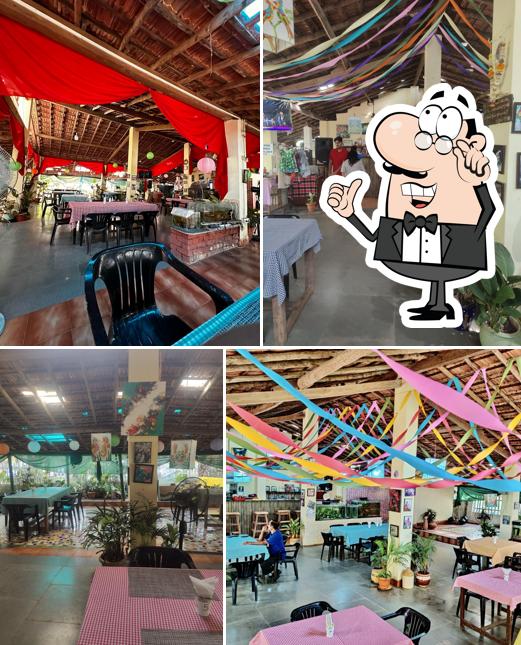 Take a seat at one of the tables at Papa Joe's Restaurant