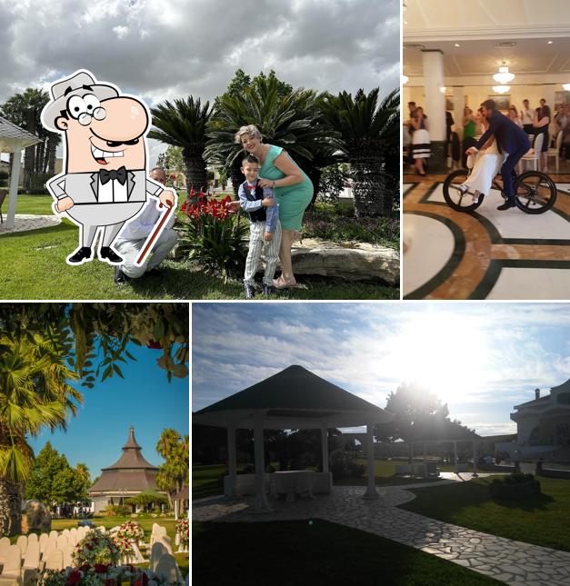 Puoi goderti l'aria fresca da seduto all'esterno di Ristorante Corte Corona SRL