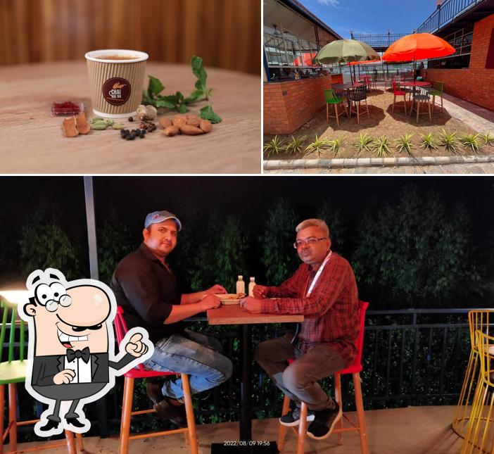 The restaurant's interior and food