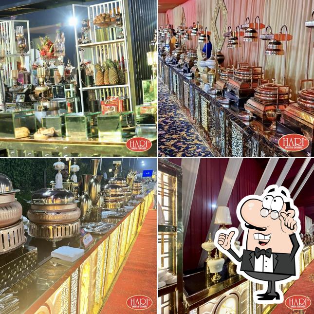 Take a seat at one of the tables at Hari Sweets & Caterers