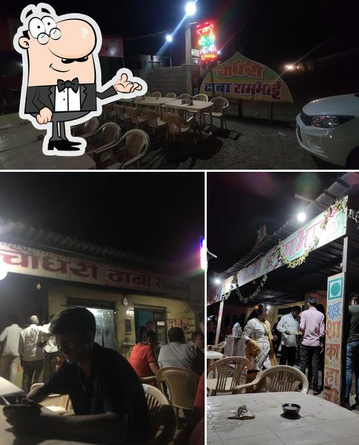 The interior of Choudhary Dhaba Rambhai