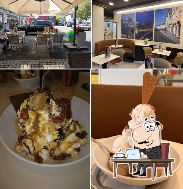 Voici la photo indiquant la intérieur et nourriture sur Eiscafé Belluno Netphen