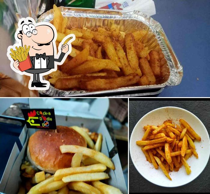 Order French fries at Cock-a Doodle Doo
