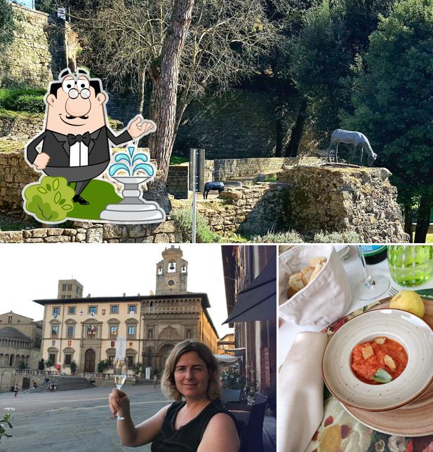 Guarda la foto che presenta la esterno e bevanda di Ristorante La Lancia D'Oro Arezzo