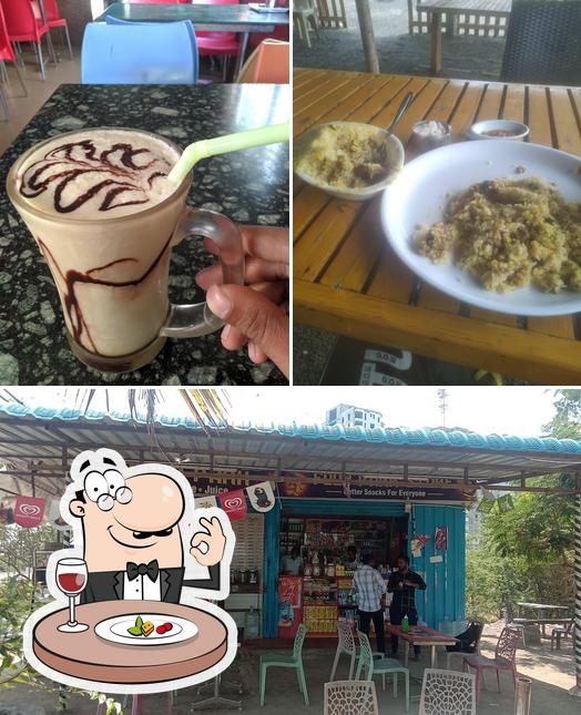 This is the photo showing food and interior at Food Park