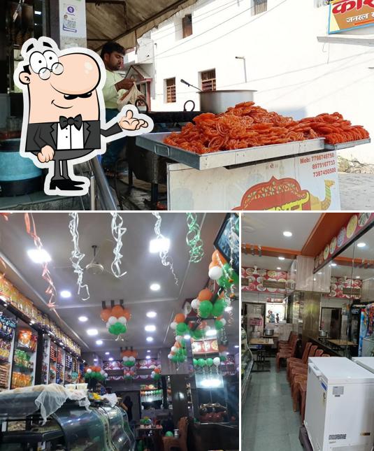 Among different things one can find interior and food at Rajasthan Mithaiwala