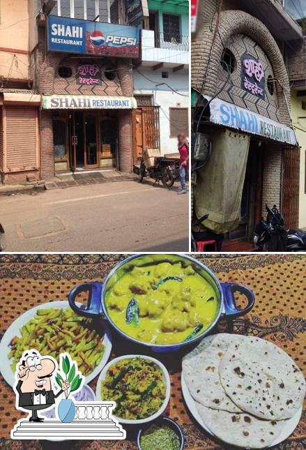 Check out the picture showing exterior and food at Shahi Restaurant