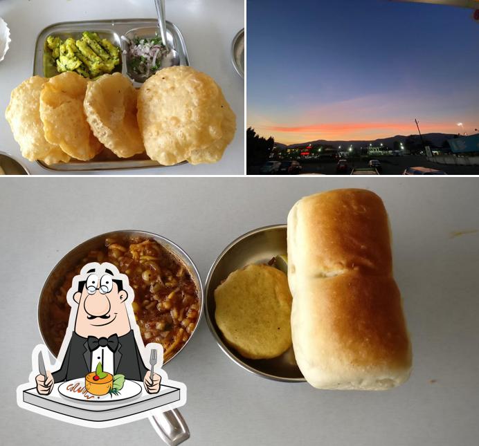 Check out the image showing food and exterior at Trimurti Snacks