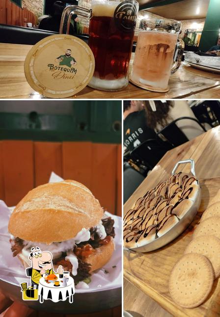 Sanduíche de carne de porco desfiada em Botequim do Dinei