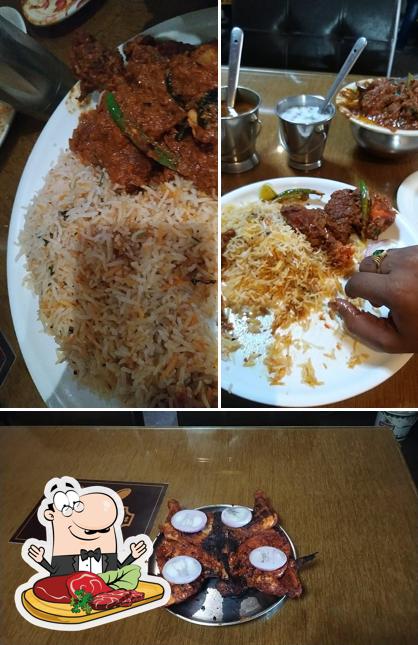 Order meat dishes at Hotel dawat biryani point