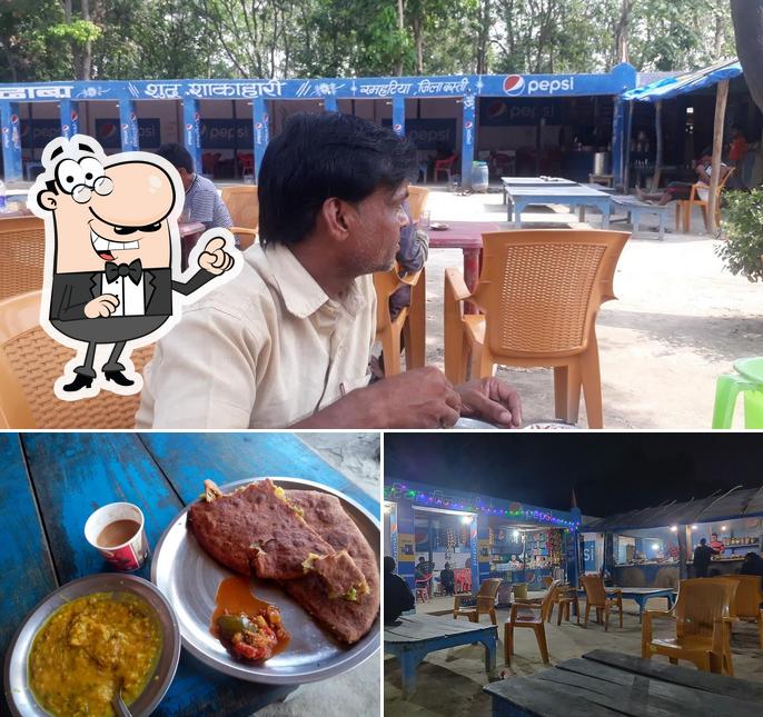 The restaurant's interior and burger