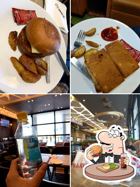 Get a burger at Take off Bar and Lounge